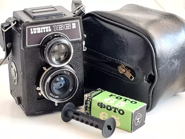 TESTED! Lubitel-166B LOMO T-22 4.5/75mm, USSR Medium format 6x6 TLR Film Camera!