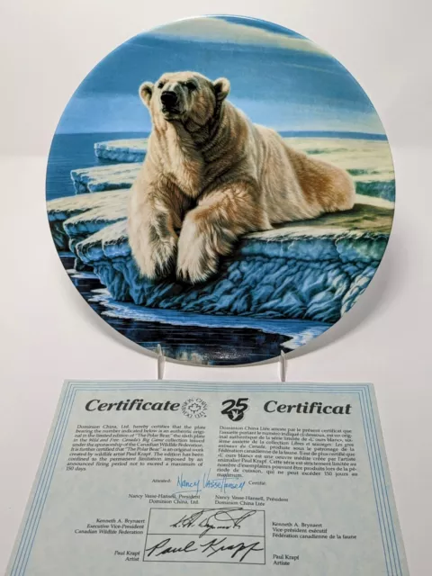 "The Polar Bear" By Paul Krapf 1989 Dominion China LTD #4281A Original Box & COA