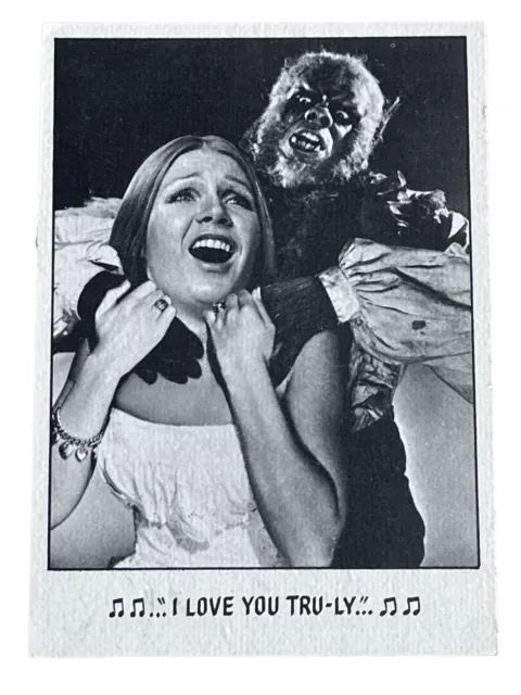 Vtg 1973 Wolfman Monster Creature Feature You’ll Die Laughing #67 B/W Trade Card