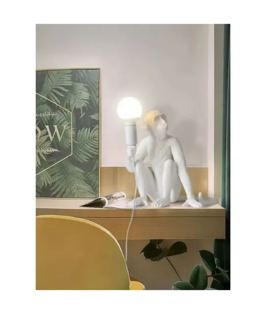 Lampada da tavolo da scrivania scimmia luce led E27 bianco lume  abajour moderno