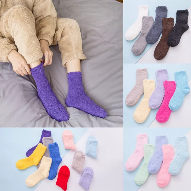 1Pair Women Thick Socks Warm Sock Plush Fluffy Cozy Winter Fuzzy Bed Floor