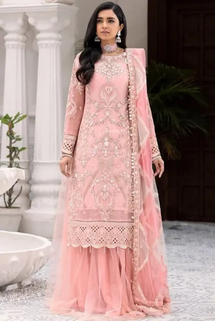 Abito da Sposa Pakistano Indiano Abbigliamento Designer Anarkali Salwar Kameez