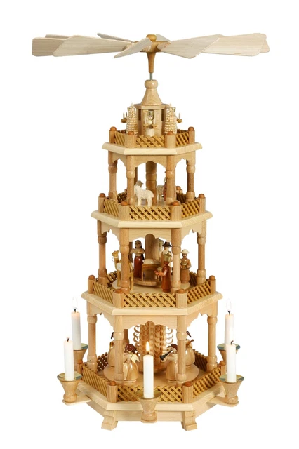 Pyramide De Noël Richard Glässer Seiffen - La Nativité, 3 étages, 54 Cm