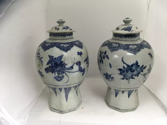 Chinese rare hatcher cargo pair covered jars