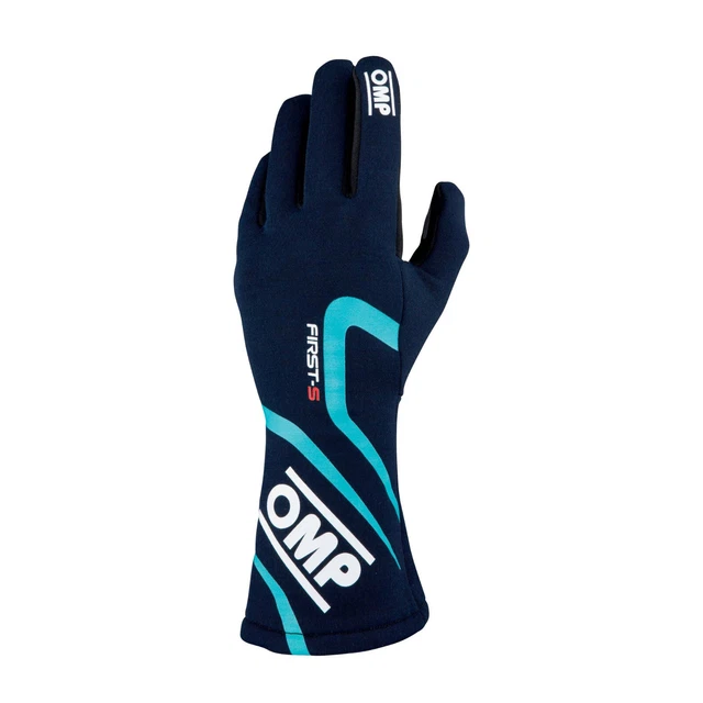 Guanto Ignifugo Rally Blu Navy Tiffan Omp Omologato Fia8856-2018 First-S Ib/761A