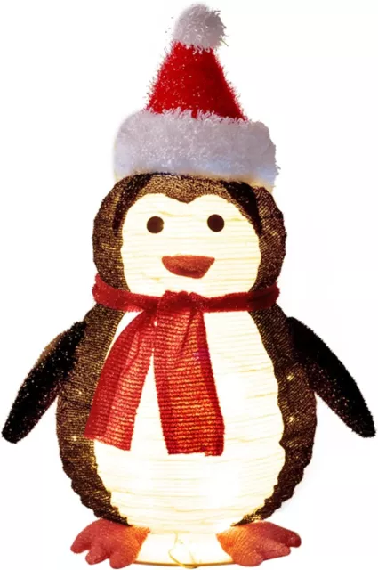 Twinkle Star 2FT Lighted Pop Up Christmas Penguin Decorations, Pre-Lit Light Up