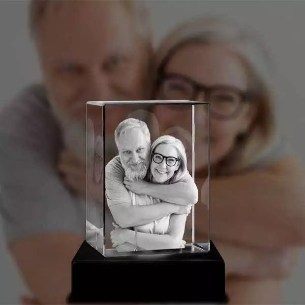 3D Crystal Photo Carved Picture Personalized Rectangle Crystal Christmas Gift