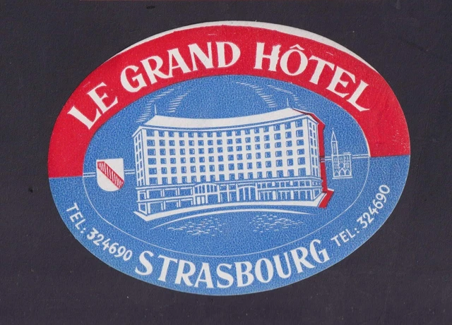 Ancienne étiquette De Valise Le Nouvel Hôtel Strasbourg Avec Cigogne - Vintage