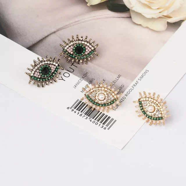 Eye Crystal Stud Earrings Circle Statement Earring Ear Studs Gift Womens Jewelry