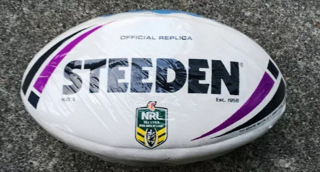 Steeden Powerade Official Melborune Storm Replica NRL Match Ball Football SIZE 5