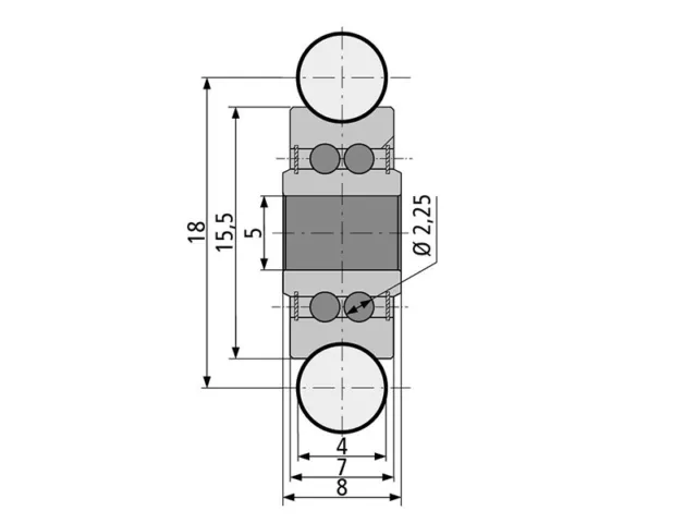 Profillaufrolle PR4 pour Welle 4mm 2