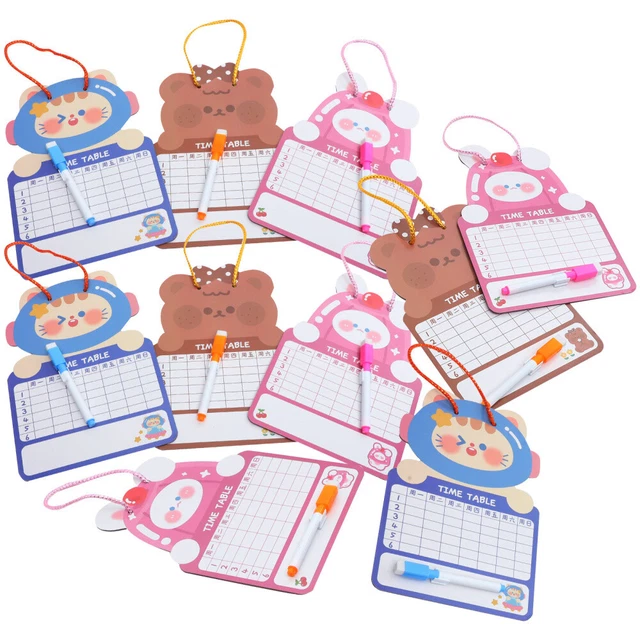 10 piezas papel tablero de dibujo para niños tablero de escribir papel en forma de dibujos animados borrable