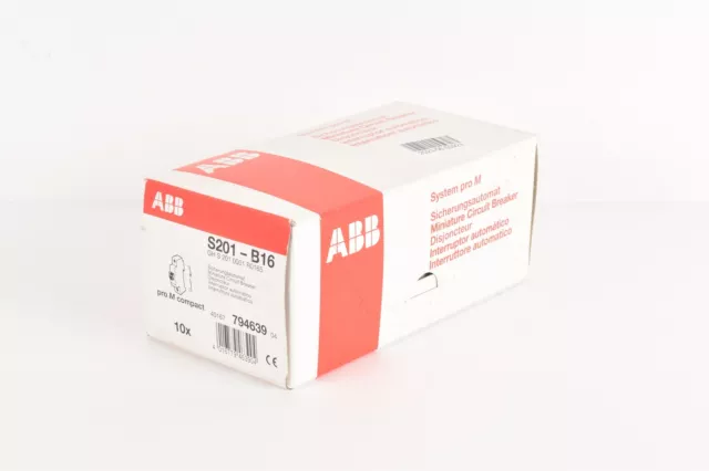 10x ABB S201-B16 1pol Sicherungsautomat 16A Leitungsschutzschalter