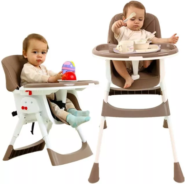 Haut Chaises pour Bébé Alimentation Pliable Réglable Hauteur 6 Mois Plus Plateau