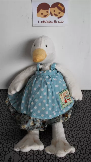 DOUDOU PELUCHE MOULIN ROTY JEANNE LA CANE OIE LA GRANDE FAMILLE BLEU 30cm D1108