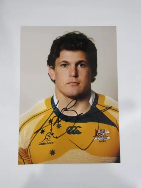 Autographe  Luke Burgess  sur photo  avec certificat Rugby 4