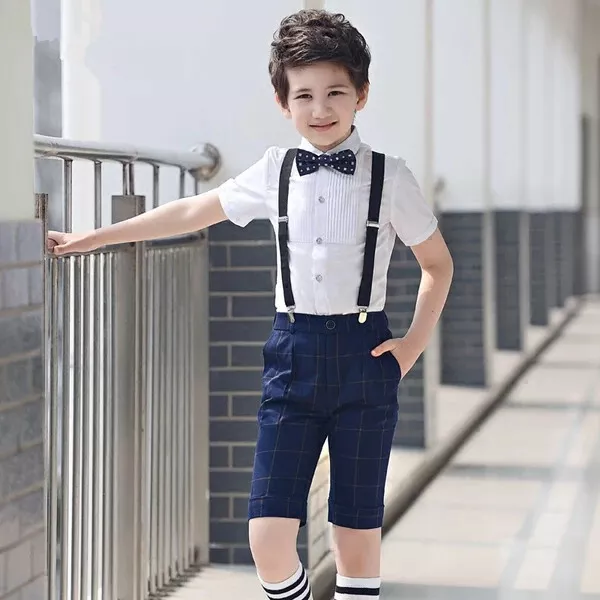 JUNGEN Hochzeit Kommunion HEMD kurze Hose HEMD KINDERANZUG MIT HOSEN 4tlg
