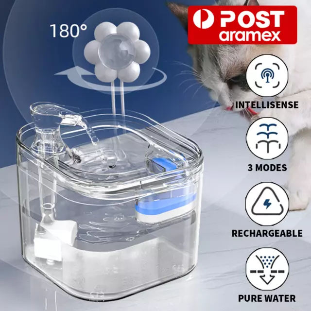 Electric Pet Water Fountain Cat Dog Automatic Sensor Drinking Dispenser Filter