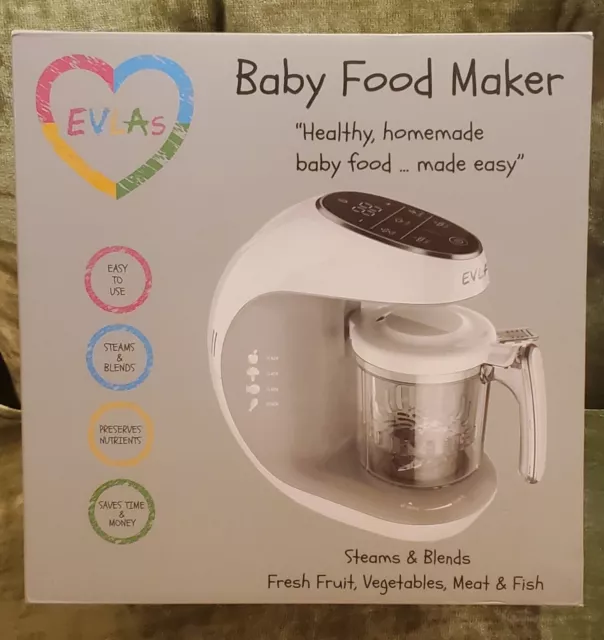EVLA's Baby Food Maker, Baby Food Processor, Blender, Grinder, Steamer White.