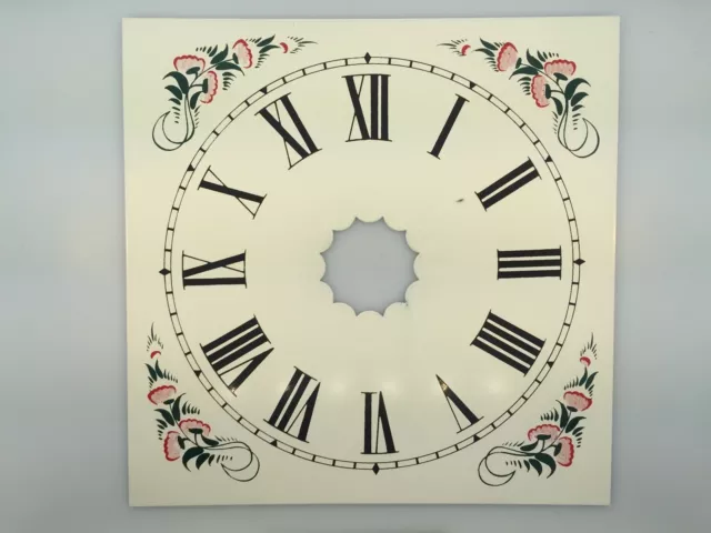 Reproduced Painted Metal Dial for 8 Day OG Weight Clock Rose Green Color Corners