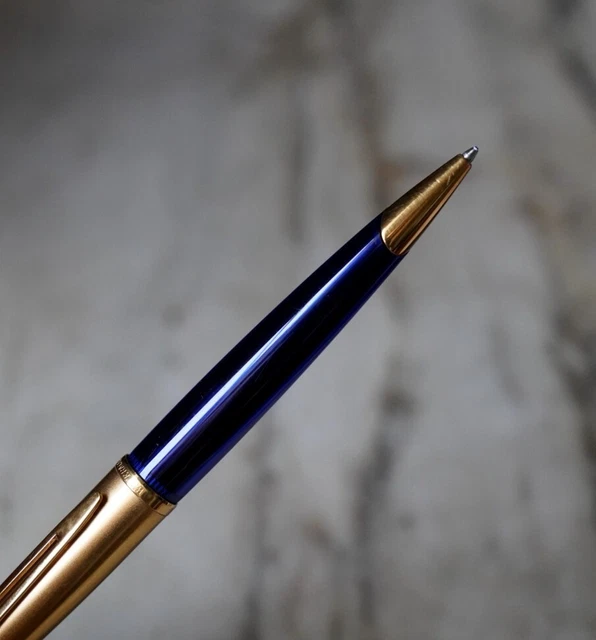 Stylo Plume Waterman Lady à Facettes - Plaqué Or, Plume En Or 18K - État Comme Neuf (avec Recharge)