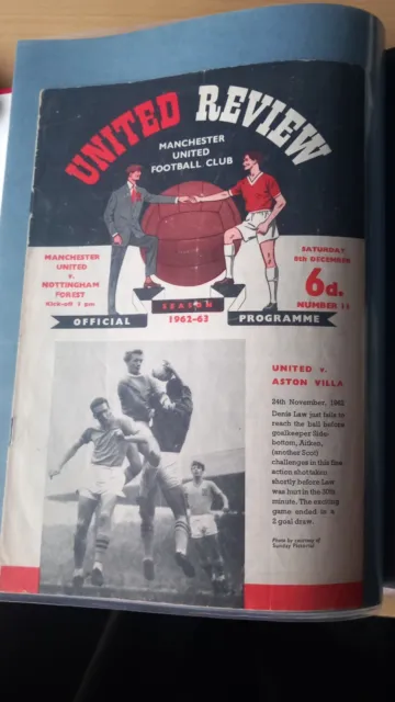 Manchester United v Nottingham Forest  1st Division 1962-1963