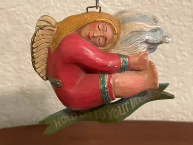 Leo R Smith Folk Art HOLD ONTO YOUR DREAMS Ornament Signed Numbered Midwest