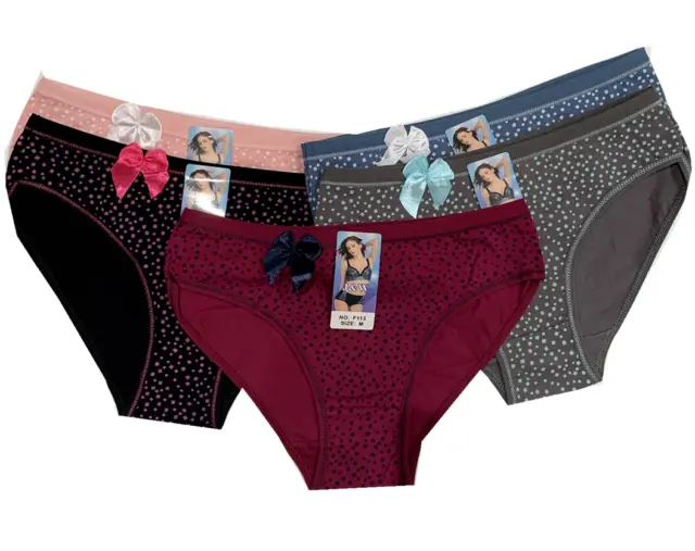 LOT !5 Women Bikini Panties Brief Floral Lace Cotton Underwear Size M L XL F113