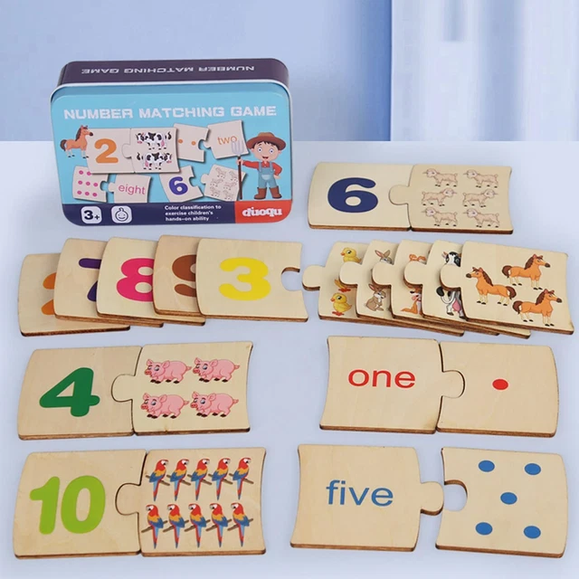 JOINPAYA Puzzle Numérique Éducatif En Plastique – Apprentissage Mathématiques, Chiffres, Défi Logique – Cadeau Fille Garçon Dès 4 Ans – Rose, Portable 15x16 Cm