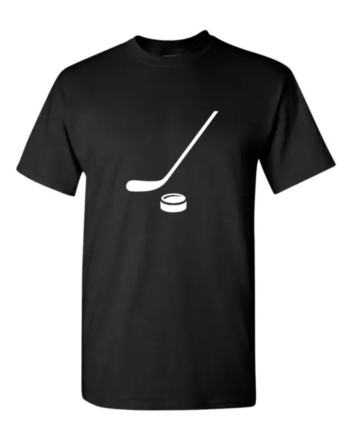 Hockey Stick And Puck T-Shirt Graphic Design Hockey Lifestyle Tee Hockey Time