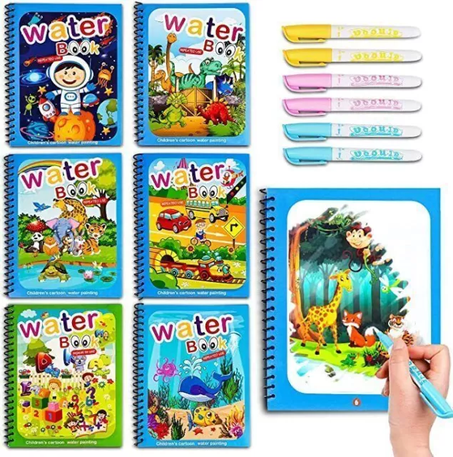 Water Drawing Book Magic Doodle Coloring Book Learning Painting & Pen For Kids