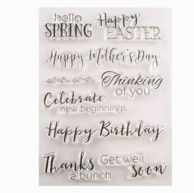 Sentiments Clear Stamps, Happy Easter, Birthday, Get Well/Celebration Stamp