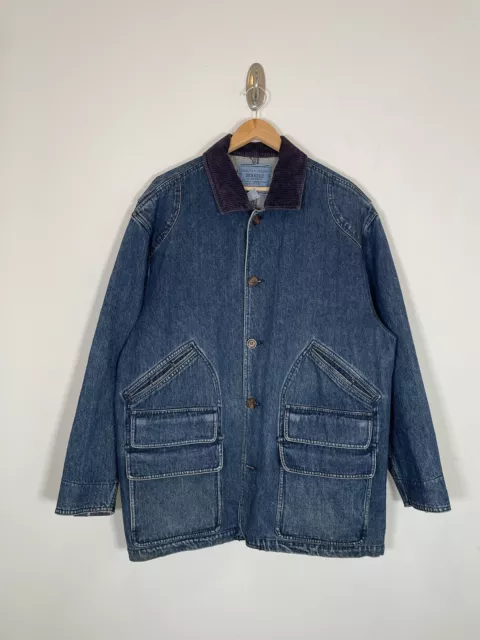 VINTAGE 90S NIKOATA Denim Barn Jacket Mens L Workwear Chore Corduroy ...