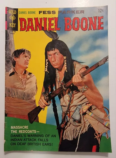 Daniel Boone 10 FN 1967 Fess Parker Gold Key "Indian Attack" TV Series Mid Grade