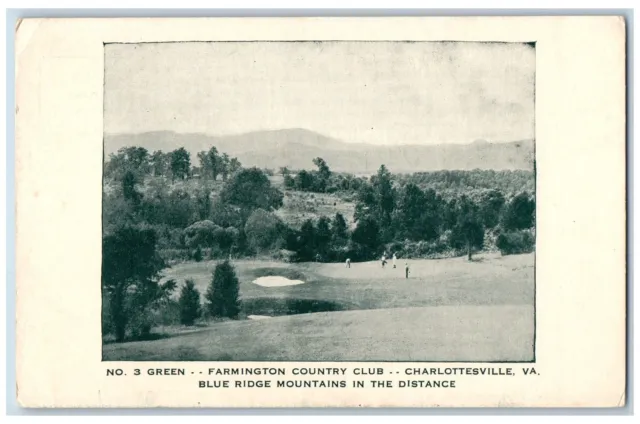 Charlottesville Virginia Postcard Farmington Country Club c1920s Blue Ridge Mt.