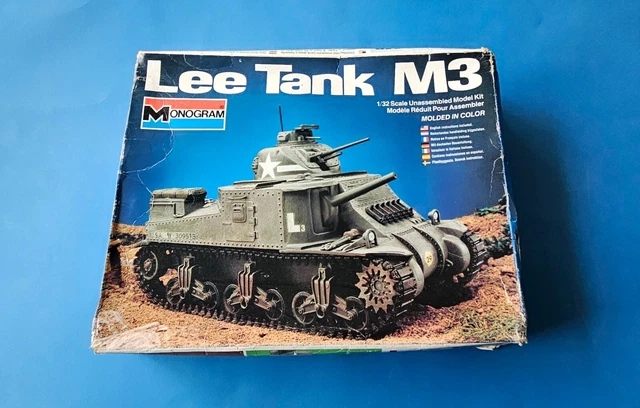 Monogram Lee MONOGRAM LEE TANK M3 - Vintage 1/32 Scale Tank Model Kit £25.00 ...