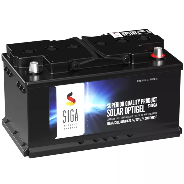 SIGA OPTIGEL 100Ah 12V Gel Batterie Solar Versorgung Antrieb Wohnmobil Boot Akku