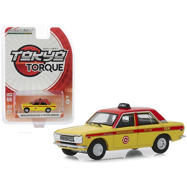 1970 Datsun 510 4-Door Sedan Custom "Nihon Kotsu" Taxi Yellow and Red "Tokyo ...