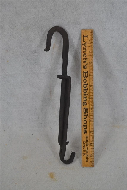 trammel pot hook fireplace cook forged iron early period 18th 19th antique