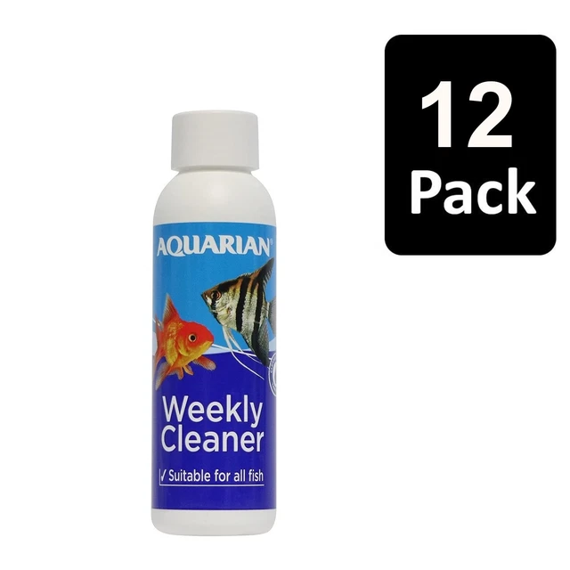 12 x Aquarian Weekly Cleaner Water Conditioner 118ml Suitable For All Fish