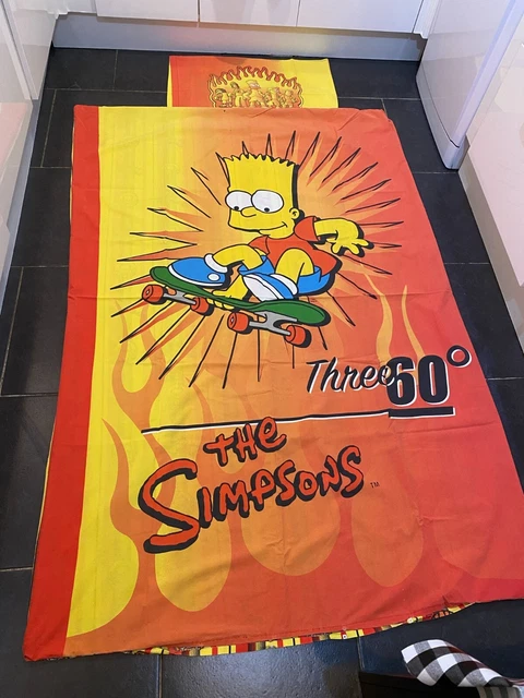 Copripiumone singolo vintage The Simpsons Bart Simpson Skateboard e federa