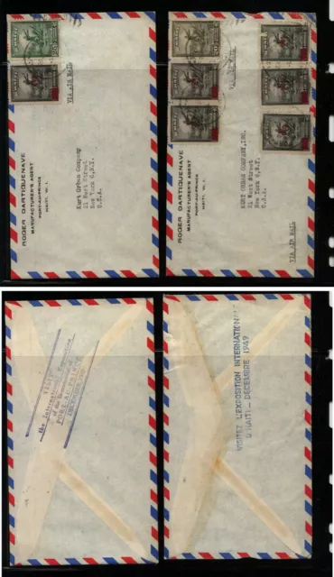 Haiti  2  nice franking covers  to   US     MS0915