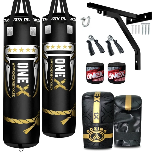 HEAVY BOXING PUNCH Bag 4ft/5ft Filled Custom Build Set, Straps, Bracket