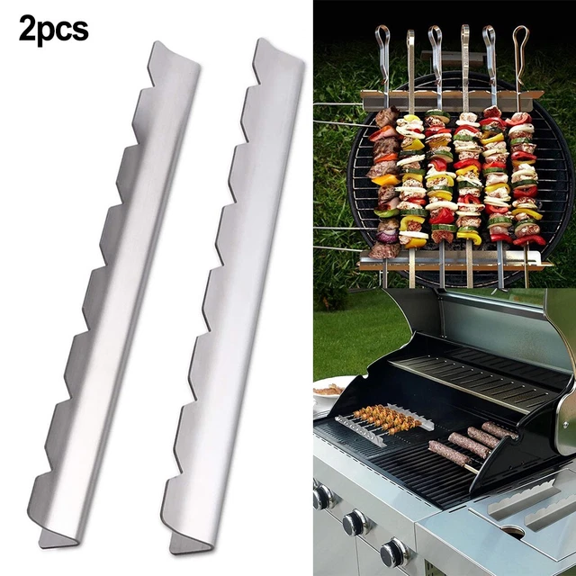 10 Spiedini In Acciaio Inox 55cm - Spiedini Piatti Per Barbecue Carne E Verdure