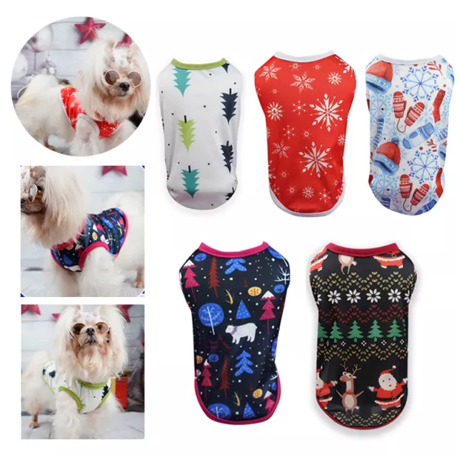Cane Vestiti Animali Gilet Abbigliamento Cucciolo Costume Natale Con Maniche -