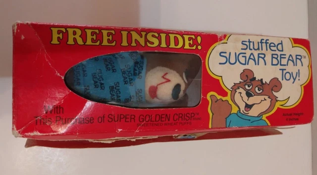 Vintage - SUGAR BEAR - SEALED in ORIGINAL BOX - Super GOLDEN Crips Cereal