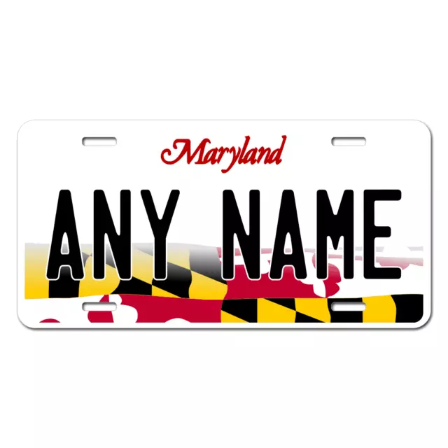 Personalized Maryland License Plate 5 Sizes Mini to Full Size Free Shipping