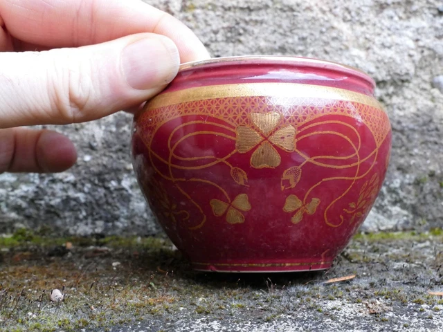 Cache pot Miniature Art Nouveau, faience de Sarreguemines Maison de Poupée...
