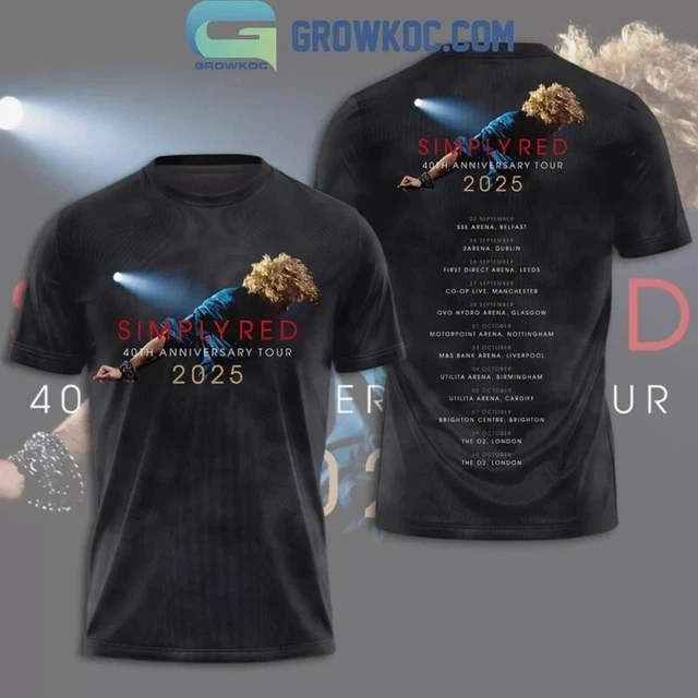 SIMPLY RED 40TH Anniversary Tour 2025 3D T Shirt For Men Women £17.73 ...