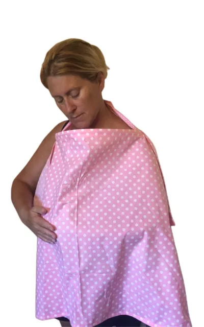 Breastfeeding Baby Blanket - Pink Polkadot - Nursing Cover